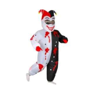 Oppusteligt Joker Kostume Sort/Rød