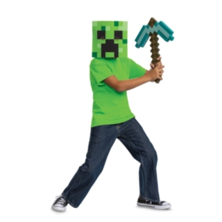 Minecraft® Hakke & Creeper Maske Sæt Til Børn
