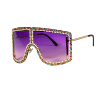 Diva Briller Med Strass Lilla