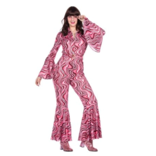 Pink Mønstret Heldragt Kostume