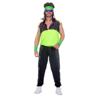 Neongrøn 80'er Kostume