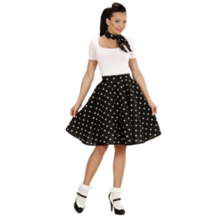50'er Polka Nederdel Sort
