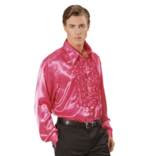 Pink Satinskjorte