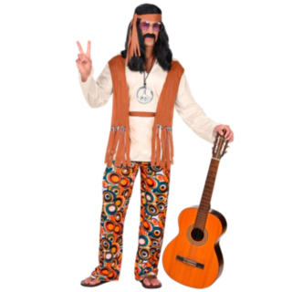 Mandlig Hippie Kostume