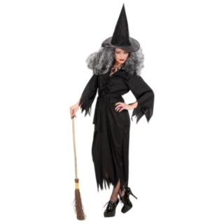 Uhyggelig Sort Heks Kostume