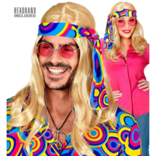 70'er Disco Paryk Blond Med Pandebånd
