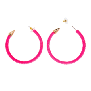 80'er Hoops Øreringe Neonpink
