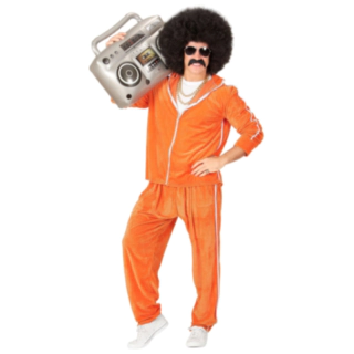 Orange 80'er Joggingtøj Kostume