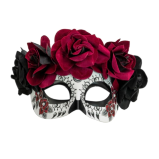 Dia de los Muertos Øjenmaske Vinrød