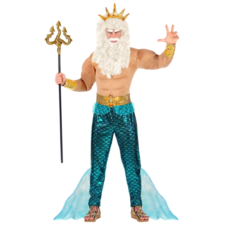 Poseidon Havets Gud Kostume