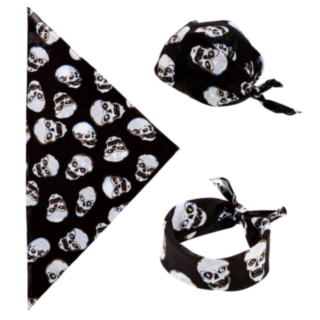 Bandana Med Kranier Sort