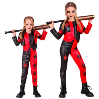 Harlekin Børnekostume Rød/Sort