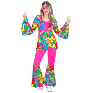 Flower Power Hippie Kostume Pink