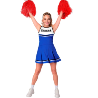 Amerikansk Cheerleader Kostume Blå
