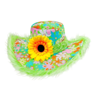 Grøn Hippie Hat Med Solsikke