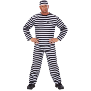 Fangedragt Sort/Hvid Kostume