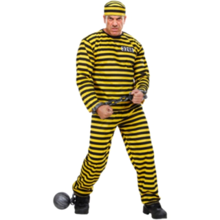 Fangedragt Gul/Sort Kostume