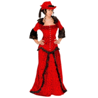 Western Saloonpige Kostume Rød