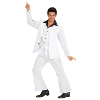 Hvid Disko Mand Kostume
