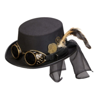 Steampunk hat m. Briller