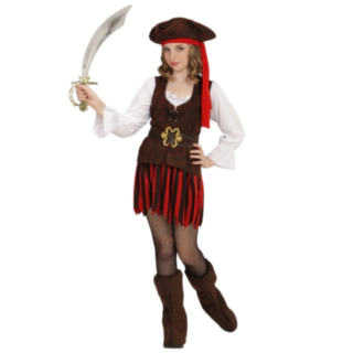 Caribisk Piratpige Børnekostume
