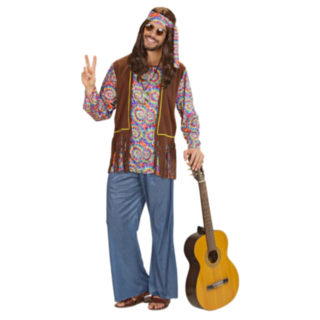 Fredelig Hippiemand Kostume