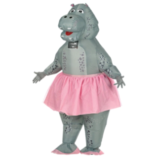 Oppustelig Ballerina Flodhest Kostume