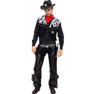 Sort Cowboy Kostume